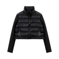 RARF feminino gola alta pressão cola zíper preto emenda espaço jaqueta de algodão para mulher RARF feminino gola alta pressão cola zíper preto emenda espaço jaqueta de algodão para mulher