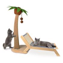 Rascador para Gatos con Poste y Lounge 2 en 1 Lechansen en Forma de Palma 75 cm