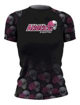 Rash Guard Pink Skull Feminina MC Atlética Esportes Rash Guard Pink Skull Feminina MC Atlética Esportes