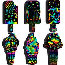 Raspadinhas de sorvete redondas e engraçadas Rainbow Summer Kids 60 unidades Raspadinhas de sorvete redondas e engraçadas Rainbow Summer Kids 60 unidades
