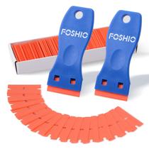 Raspador de lâmina de barbear de plástico FOSHIO com 2 raspadores e 100 lâminas