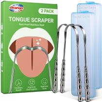 Raspador de Língua cleanan Kit com 2 Unidades em Aço Inoxidável em U Raspador de Língua cleanan Kit com 2 Unidades em Aço Inoxidável em U