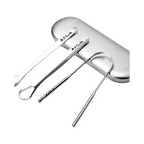 Raspador de Língua Portátil de Aço Inoxidável - Remove Bactérias e Placa