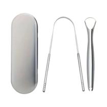 Raspador De Língua Portátil Em Aço Inoxidável Para Cuidados Orais E Limpeza De Halitose Para Uso