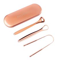 Raspador Limpador De Língua De Cobre Kit Com Estojo Ayurveda
