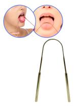 Raspador Limpador De Língua Dourado Higiene Bucal Profunda Raspador Limpador De Língua Dourado Higiene Bucal Profunda