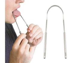 Raspador Limpador De Língua Em Aço Inox Para Higiene Bucal Raspador Limpador De Língua Em Aço Inox Para Higiene Bucal