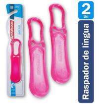 Raspador Limpador De Língua Pink Dentalclean Kit 2 Unidades