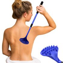 Raspador traseiro EASACE extensível com cabeça de massagem ABS 53 cm azul Raspador traseiro EASACE extensível com cabeça de massagem ABS 53 cm azul
