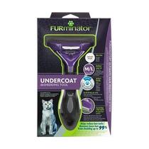 Rasqueadeira Furminator Roxa Média Para Gatos de Pelo Curto