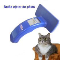 Rasqueadeira Gatos c Botão Tira Pelo Escova Massageador Pet