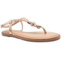 Rasteira Beira Rio Flat Detalhes Feminina - Ouro Rosado Rasteira Beira Rio Flat Detalhes Feminina - Ouro Rosado