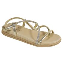 Rasteira Beira Rio Sandália Feminina Brilho Strass 8513.106