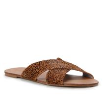 Rasteira Couro Shoestock Slide Cheetah