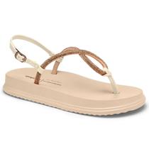 Rasteira Dakota Tira Strass Flatform Feminina - Rosê