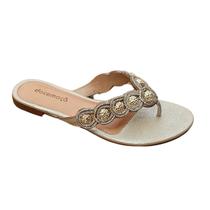 Rasteira de dedo com pedraria doce maca - e952rt