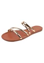 Rasteira Feminina Casual Tiras Dourado Rasteira Feminina Casual Tiras Dourado