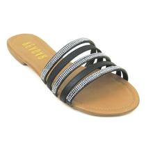 Rasteira feminina com strass Reagar Preta Ref.:6539