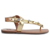 Rasteira Feminina Fenômena Cristal Dourada - RA229-A