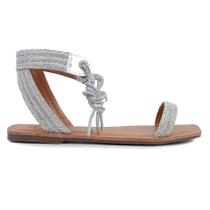 Rasteira Feminina Fenômena Cristal Prata - RC254D Rasteira Feminina Fenômena Cristal Prata - RC254D