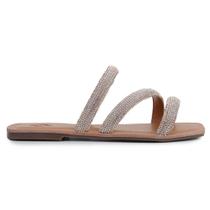 Rasteira Feminina Fenômena Strass Rosa - RA707R