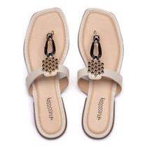 Rasteira Feminina Mississipi Napa Croco Branco/Bege Rasteira Feminina Mississipi Napa Croco Branco/Bege