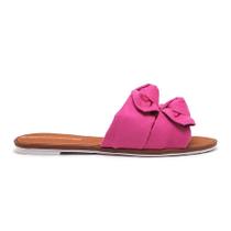 Rasteira Feminina Moleca Tira Dupla Camurça Pink - 5297