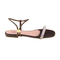 Rasteira Feminina Rasteirinha Calce Facil Flat Preta Strass Rasteira Feminina Rasteirinha Calce Facil Flat Preta Strass