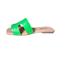 Rasteira Feminina Sandália H Napa Croco Verde Casual Verão