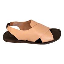 Rasteira Feminina Sandalia Slide Couro Legítimo Modelo Casual Premium Confortavel Dia a DIa Palmilha Macia Antiderrapante Ajustavel com Fivela HMS