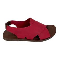 Rasteira Feminina Sandalia Slide Couro Legítimo Modelo Casual Premium Confortavel Dia a DIa Palmilha Macia Antiderrapante Ajustavel com Fivela HMS