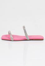 Rasteira Feminina Week Shoes Tiras Strass Rosa