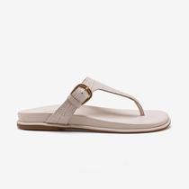 Rasteira Feminina Zoe Couro Off White Rasteira Feminina Zoe Couro Off White
