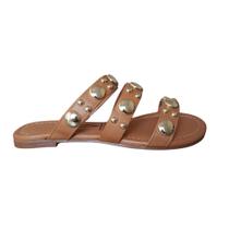 Rasteira Feminino Vizzano Lancamento 3 Tiras Spike Camel 6235.1701