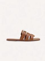 Rasteira Flat Couro Fivela - Caramelo Rasteira Flat Couro Fivela - Caramelo