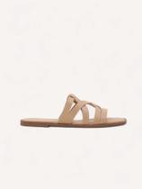 Rasteira Flat Couro Tiras - Nude
