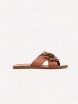 Rasteira Flat Flor - Caramelo Rasteira Flat Flor - Caramelo