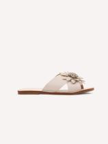 Rasteira Flat Flor - Off White