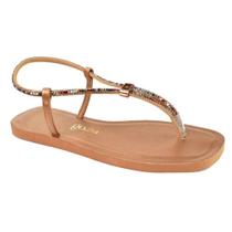 Rasteira Flat Godiva Feminina Tiras Brilhantes Floather Bronze