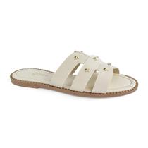 Rasteira Godiva Casual Floather Estrelas Douradas Feminina Off White