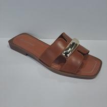 Rasteira Moda Feminina Bottero 38303 Couro - Caramelo