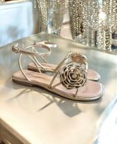 Rasteira ouro flor Rasteira ouro flor