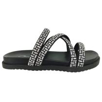 Rasteira Papete Feminina Ousadia Brilho Tiras Strass 097.082 Rasteira Papete Feminina Ousadia Brilho Tiras Strass 097.082