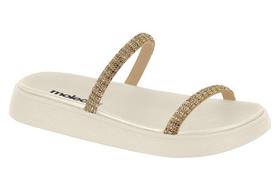 Rasteira Papete Moleca Off White com Brilhos - 5469.118