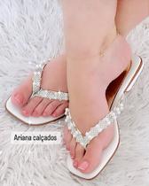 Rasteira Pedrinhas Elegante e Confortável para o Verão Rasteira Pedrinhas Elegante e Confortável para o Verão