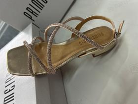 Rasteira Primeiro Ato Tiras Strass 316155 - Dourado