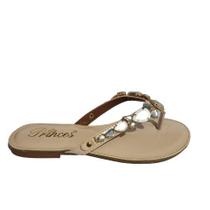 Rasteira Princes Feminina Bege Ref:CH9985 Rasteira Princes Feminina Bege Ref:CH9985