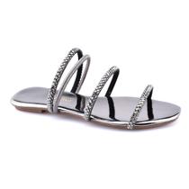 Rasteira Sandalia Carol Cristal Strass Prata Velho Godiva Rasteira Sandalia Carol Cristal Strass Prata Velho Godiva