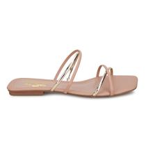 Rasteira Sandália Feminina Tiras Metalizadas Confortável Lançamento Moda Verão Rasteira Sandália Feminina Tiras Metalizadas Confortável Lançamento Moda Verão