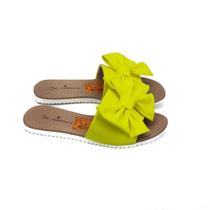 Rasteira scarpan laço amarelo neon tam34
